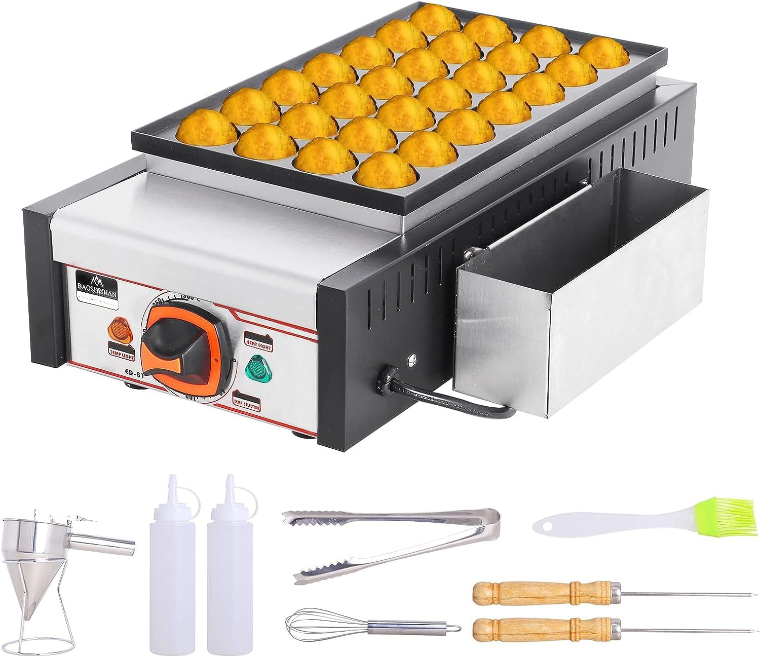 Macchina Takoyaki Elettrica Commerciale - 56 Stampi Antiaderenti Per Polpette Di Polpo, 220V - Foto 9