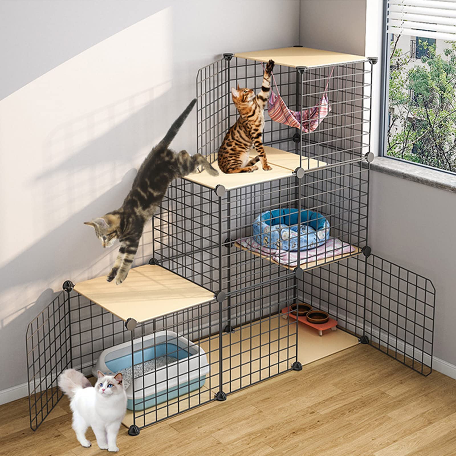 Amazon | 猫用ベビーサークル - フェレットケージ、猫用エンクロージャ