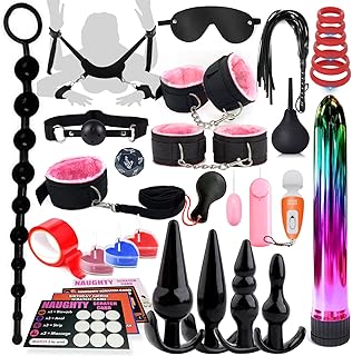 33pcs Anal Plug Adult Toys BDSM Bondage sexx Restraints Set with Anal Toys and Anal Beads Butt Plug from Beginners to Adva
