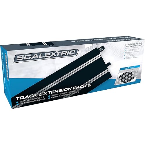 Scalextric Extension Pack 5 1:32 Scale Standard Straights x 8 C8554 Slot Car Track, White