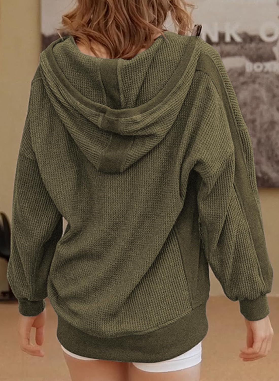 Eytino Womens Plus Size Long Sleeve Zip Up Oversized Casual Hoodies Sweatshirt Jackets with Pockets(1X-5X) - Image 2