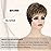 SEVENCOLORS Short Pixie Wigs for White Women Natural Layered Short Brown Wigs with Blonde Highlights Synthetic Short Hair Womens Wig