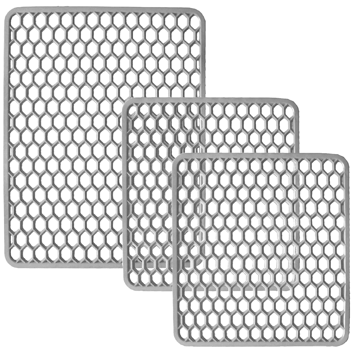 Casalinghi Sicignano - Juego de Alfombrillas Goma, Esterilla Escurreplatos Multiusos, Resistente, 40 x 30 cm, Blanca