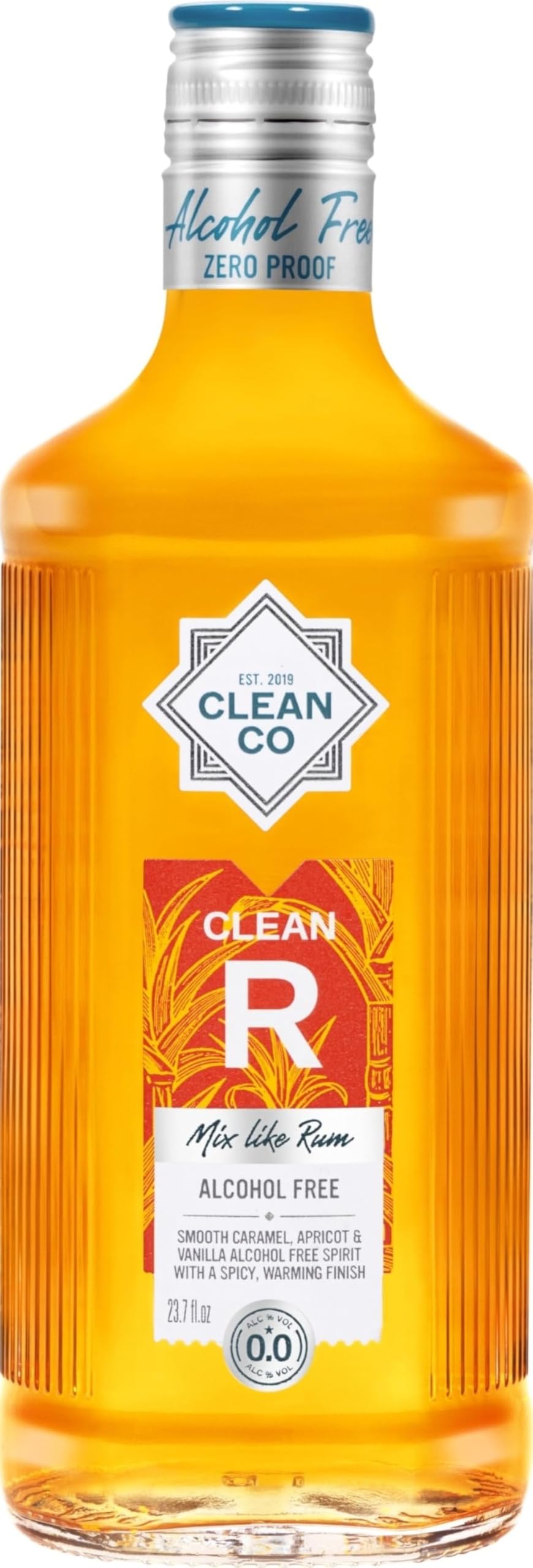 CleanCo | Clean R | Non Alcoholic Rum Alternative | Golden Spiced | Clean Rum | Low Carb & Diet Friendly | 70cl Bottle | Non Alcoholic Spirit | Vegan, Gluten-Free Formula