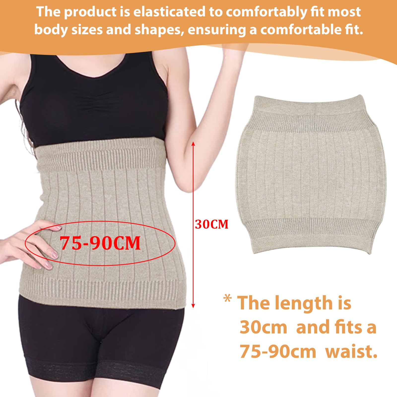 NAROSEBE Unisex Cintura Lombare, Cintura Lombare Donna Cintura Inverno Anti-Freddo Cintura Lombare Calda Cintura Lombare Calda Cintura Lombare (Beige)