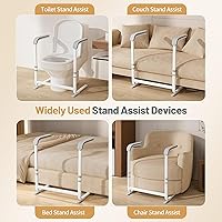 Vista 7 de Ayuda de soporte ajustable en altura para ancianos, soporte de sofá resistente para ancianos con asas dobles, soporta 300 libras, ayuda universal