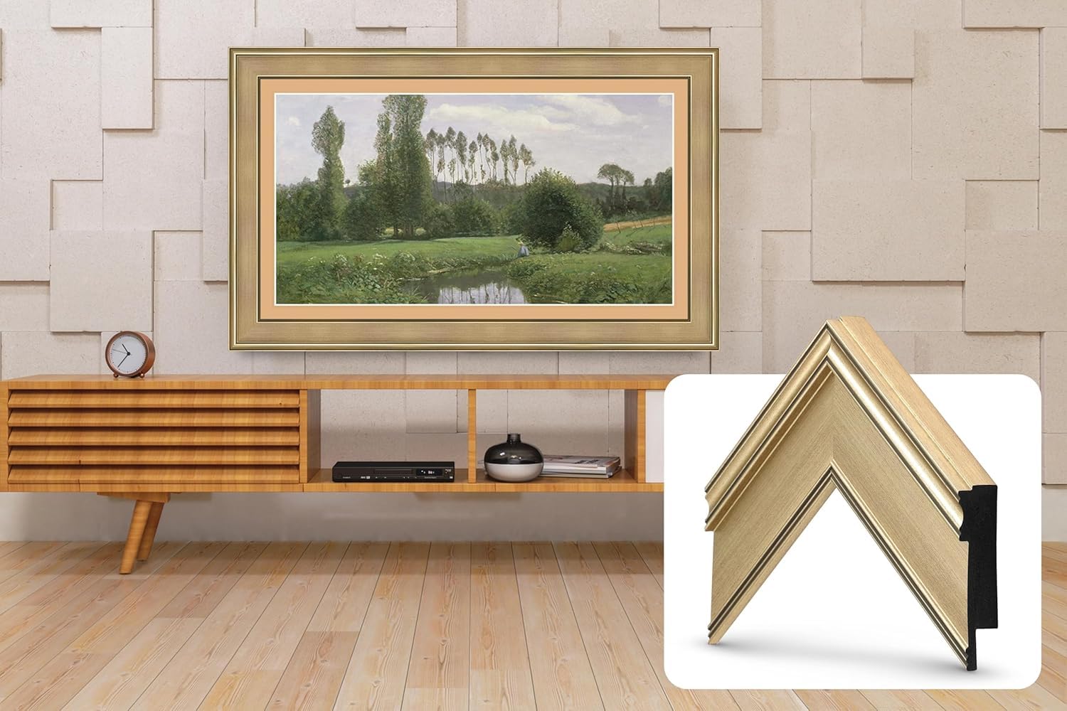 Frame My TV Deco s - Champagne (Formerly Warm Silver) Smart Compatible ONLY with Samsung The (3", Color Chip)