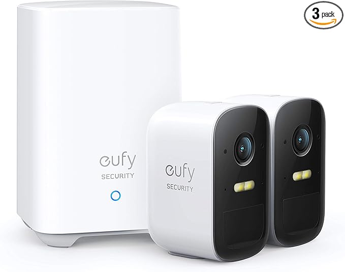 eufy Security, eufyCam 2C 2-Cam Kit, Security Camera Wireless Outdoor, Home Security System, HomeKit Compatibility, 1080p HD, IP67, Night Vision, Motion Only Alert, No Monthly Fee