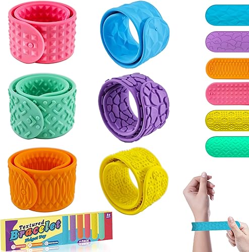 Paquete de 6 juguetes para ansiedad, pulseras para niños, juguetes sensoriales para niños con autismo, productos sensoriales, para el aula, con