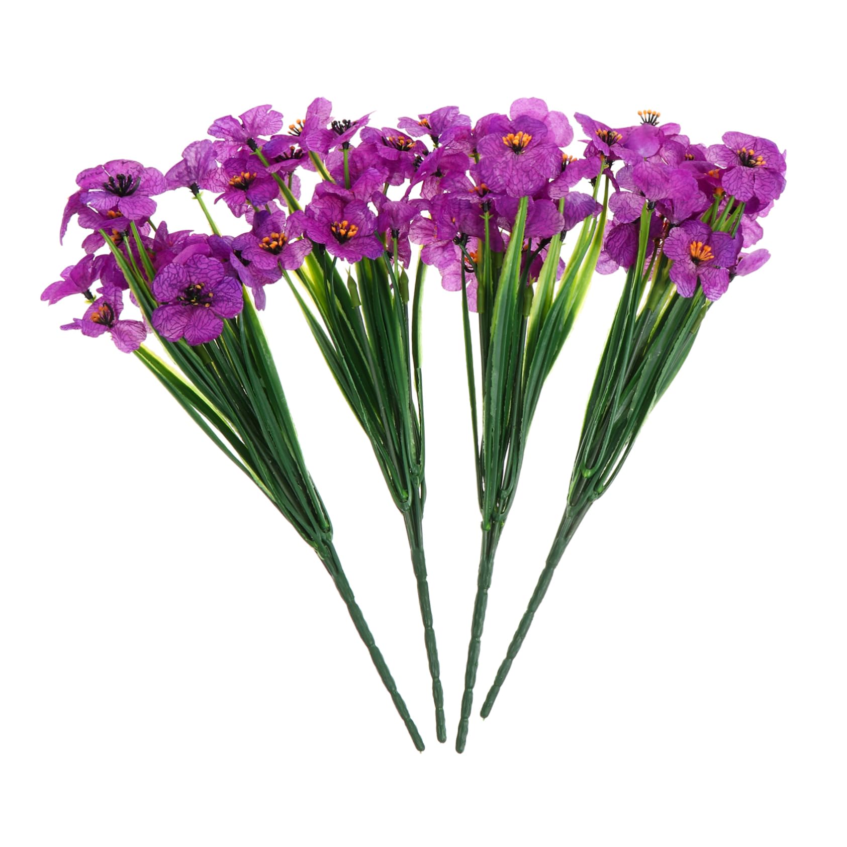 BESPORTBLE 4Pcs Artificial Violet Flowers Silk Flowers Fake Flowers Faux Flowers Stems Flower Arrangement for Indoor Outdoor Home Shop Garden Windows