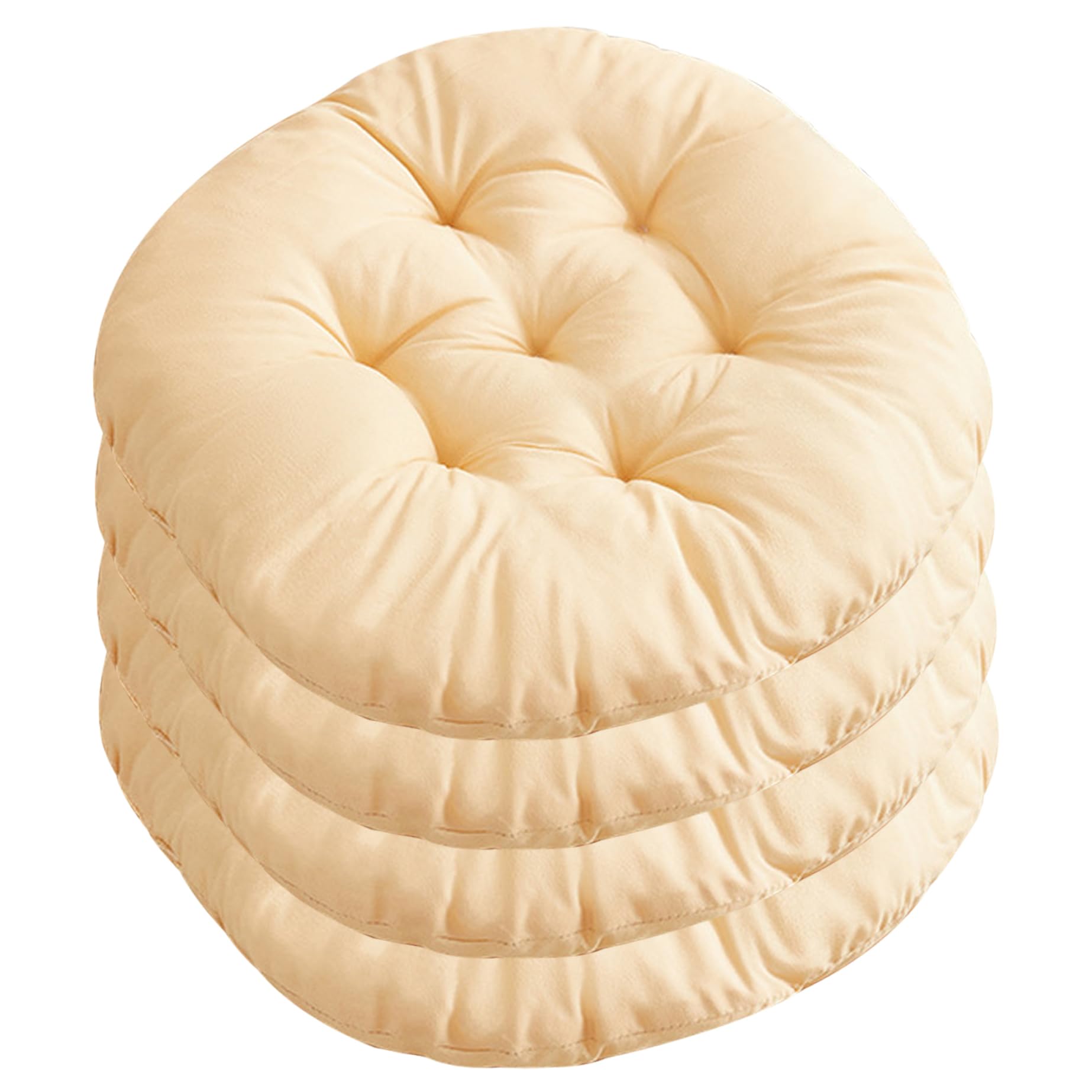 Coussins de Chaise Ronds Lot de 4 de 35,6 cm Épais Couleur Chameau
