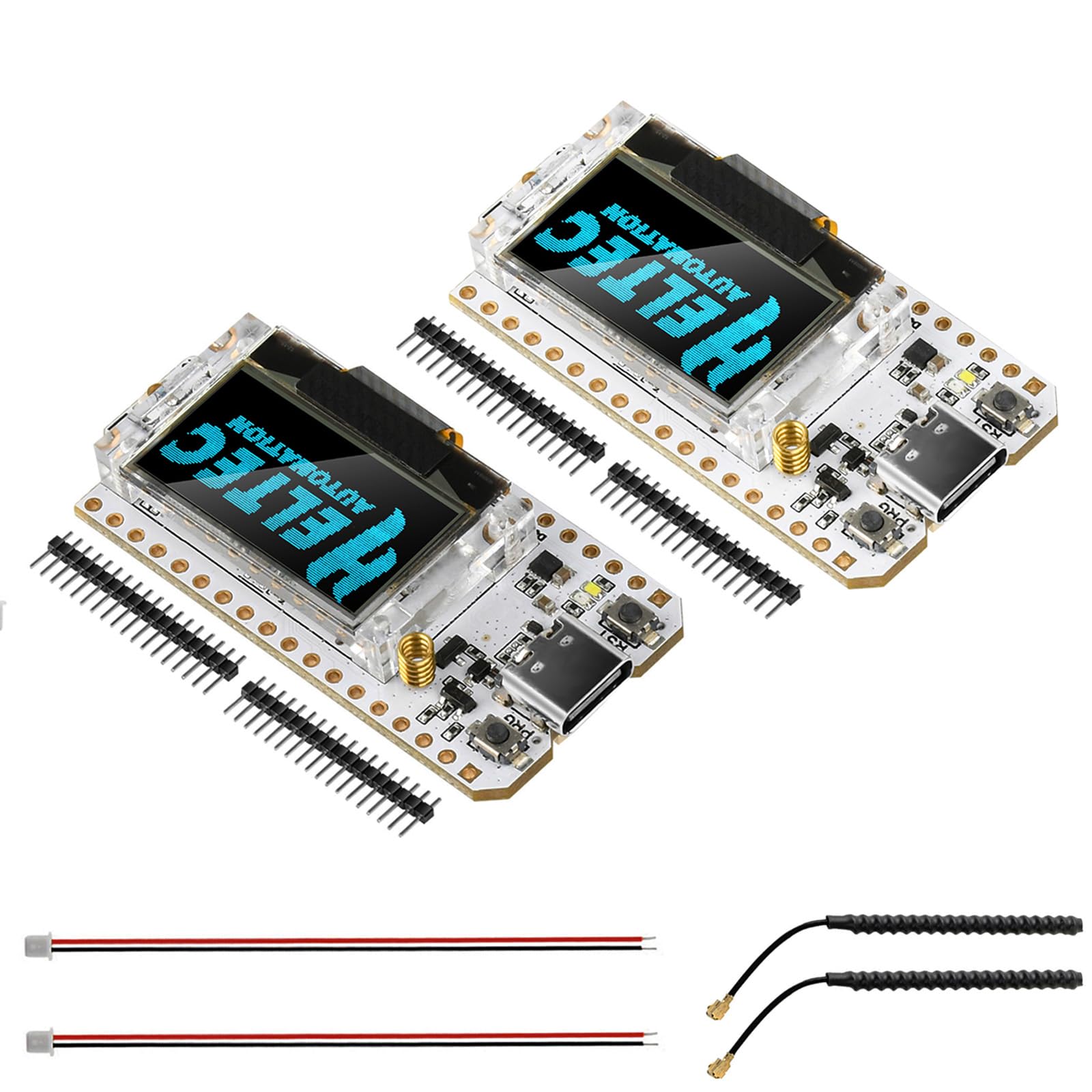 Diymore SX1262 LoRa V3 per ESP32 LX7 Dual-Core, Display OLED Blu 2,4 cm, Bluetooth, Tipo C, Kit WiFi 32 Moduli CP2012, Scheda di sviluppo IOT 868 MHz - 915 MHz, 2 Pezzi