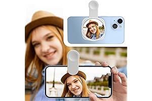 Selfie Mirror for High-Definition Phone Rear Camera Selfies (White)