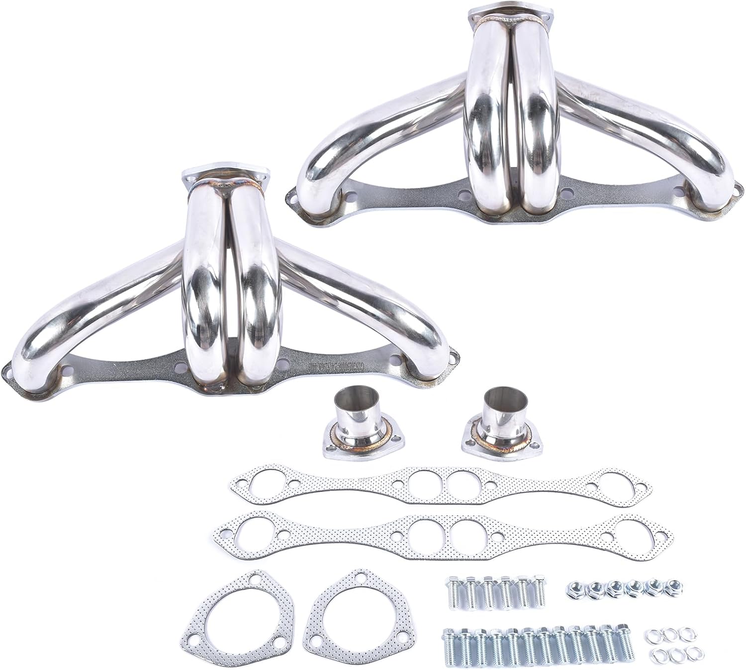 Stainless Hugger Manifold Replacement for Chevy Small Block SB V8 262 265 283 305 327 350 400