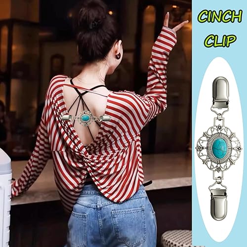 Miniatura 7 de Clip de cárdigan para vestido de camisa vintage, clip de cintura para mujer, suéter chal, chaqueta para ropa