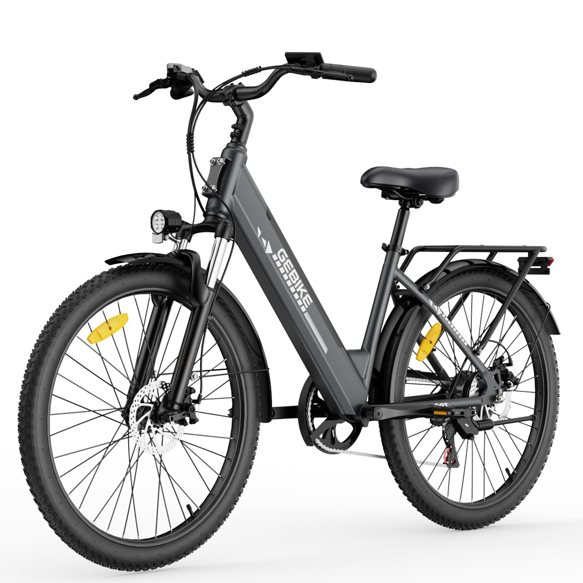 E Bike Damen Herren, 26 Zoll Elektrofahrrad bis zu 90 km Reichweite, 250W Motor 55 Nm, 36V 13Ah Akku, Shimano 7-Gang Schaltung, Scheibenbremsen, für Pendeln, Einkaufen und Freizeit