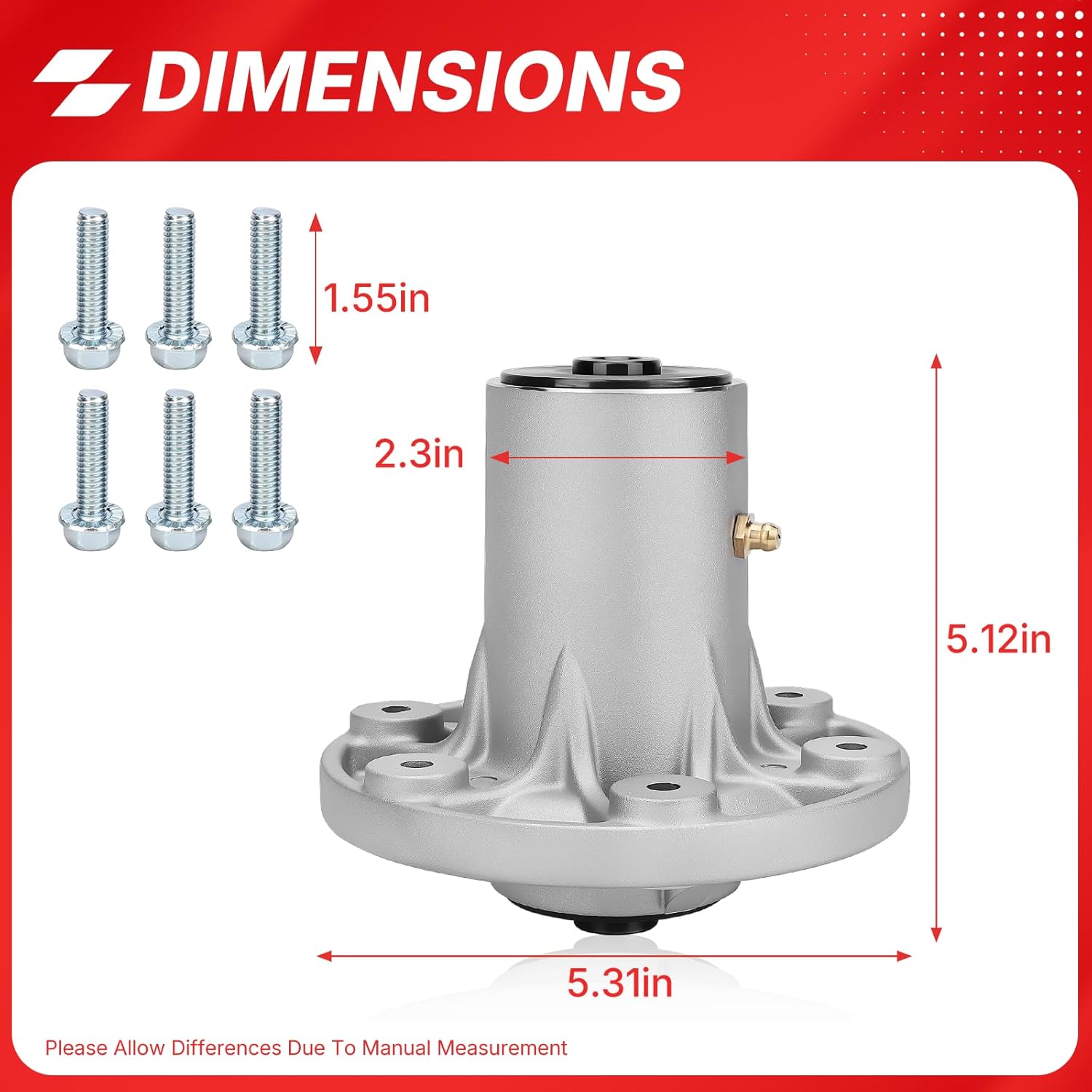 1757364YP Lawn Mower Deck Spindle Compatible with Simplicity Courier Snapper Pro Models ZT2400 ZT2348 SPX2548 SPX2342 NXT2548 ZT21548 ZT21542 ZT2342 Replace# 84003173 5416763 1761445