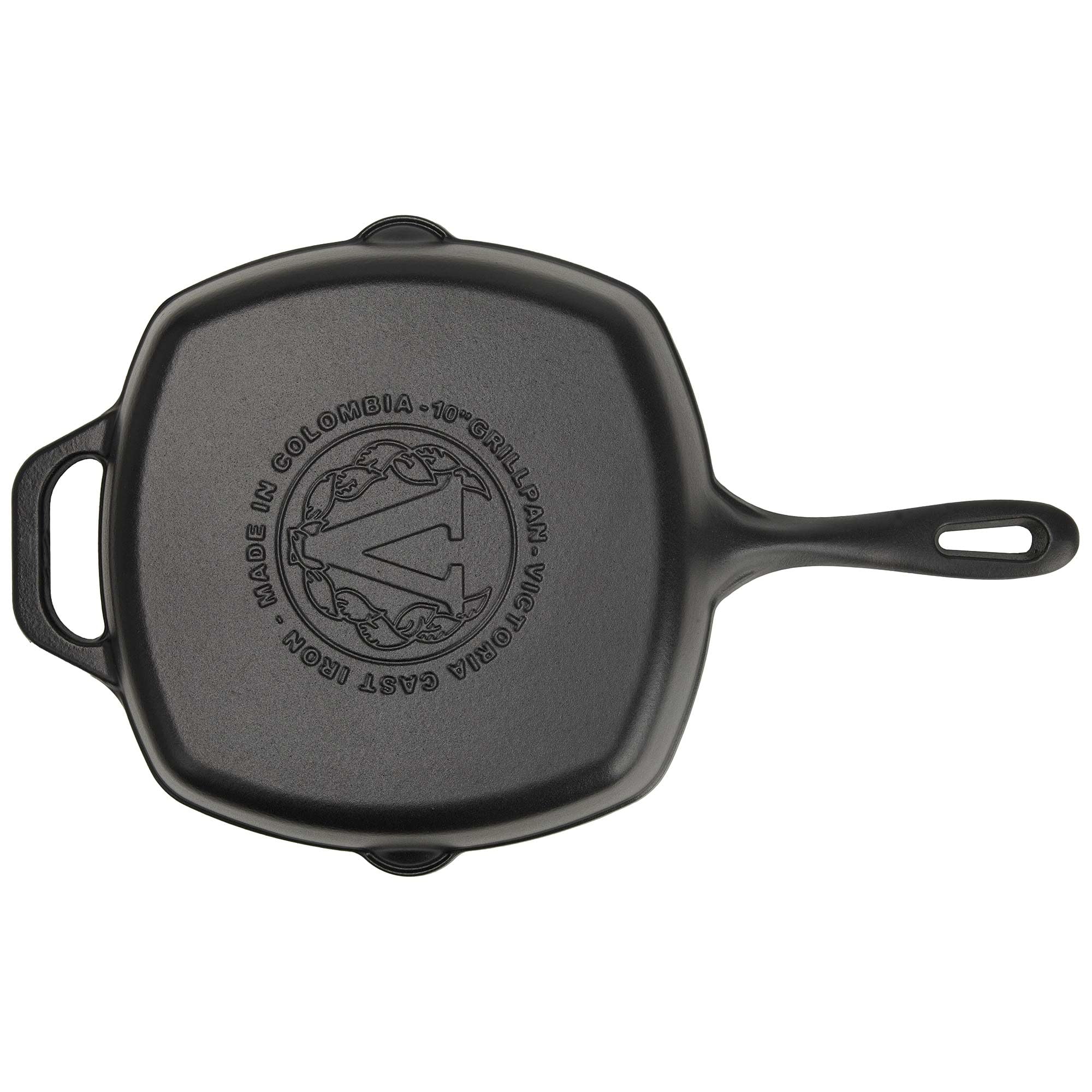 VICTORIA Padella Bistecchiera in Ghisa Smaltata Induzione da 25x25 cm, Adatta per, Fuoco, Barbecue, Forno, Vetroceramica e Gas, Cast Iron Skillet Senza Sostanze Tossiche, Senza PTFE e PFOA