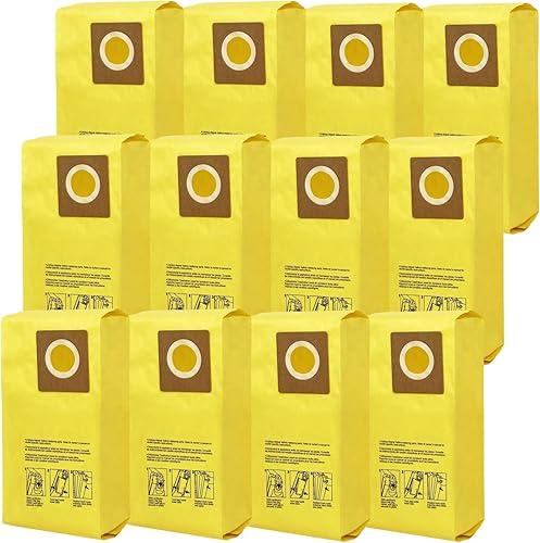 Paquete de 12 bolsas de repuesto para aspiradora Hoover HushTone Commercial CU2 CH54113, CH54115 Series Filtración de doble capa y diseño a prueba