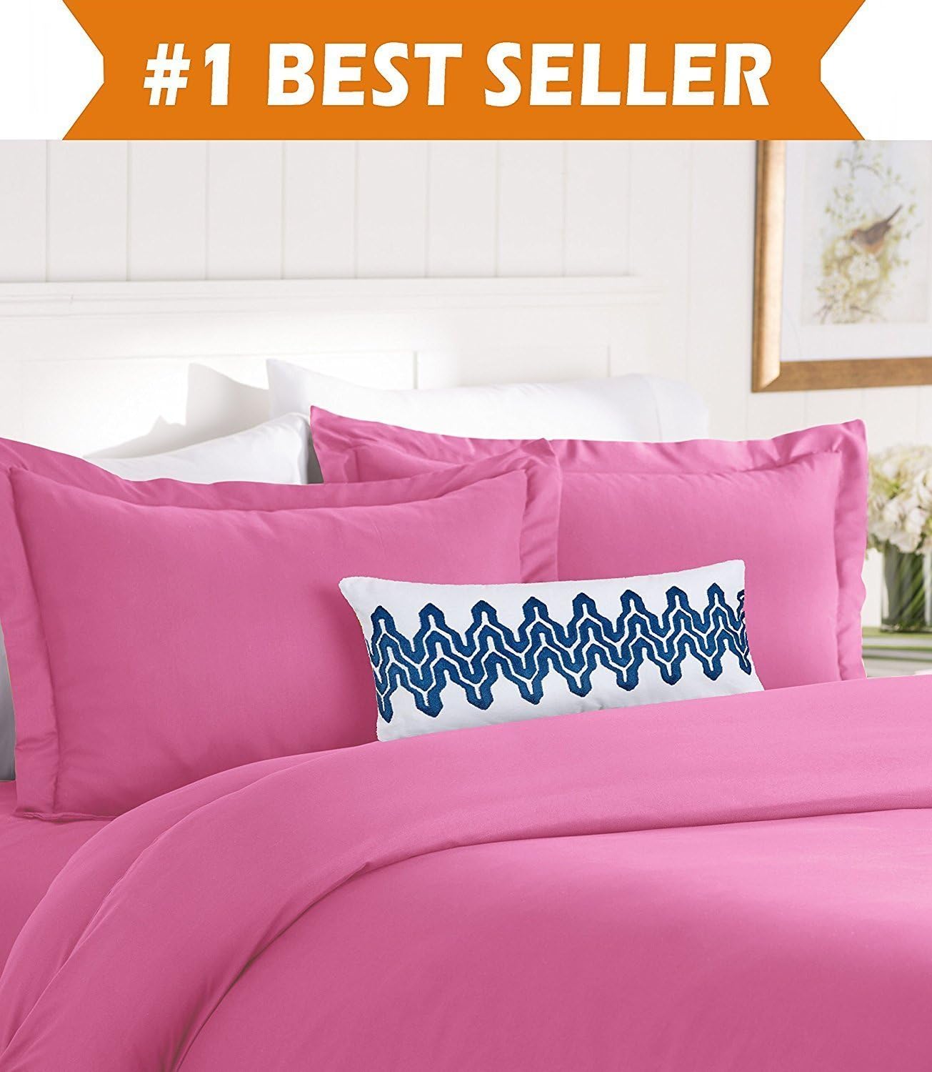 Elegant Comfort Best, Softest, Coziest Duvet Cover Ever! 1500 Thread Count Egyptian Quality Luxury Super Soft Wrinkle Free 2-Piece Duvet Cover Set, Twin/Twin XL, Light Pink