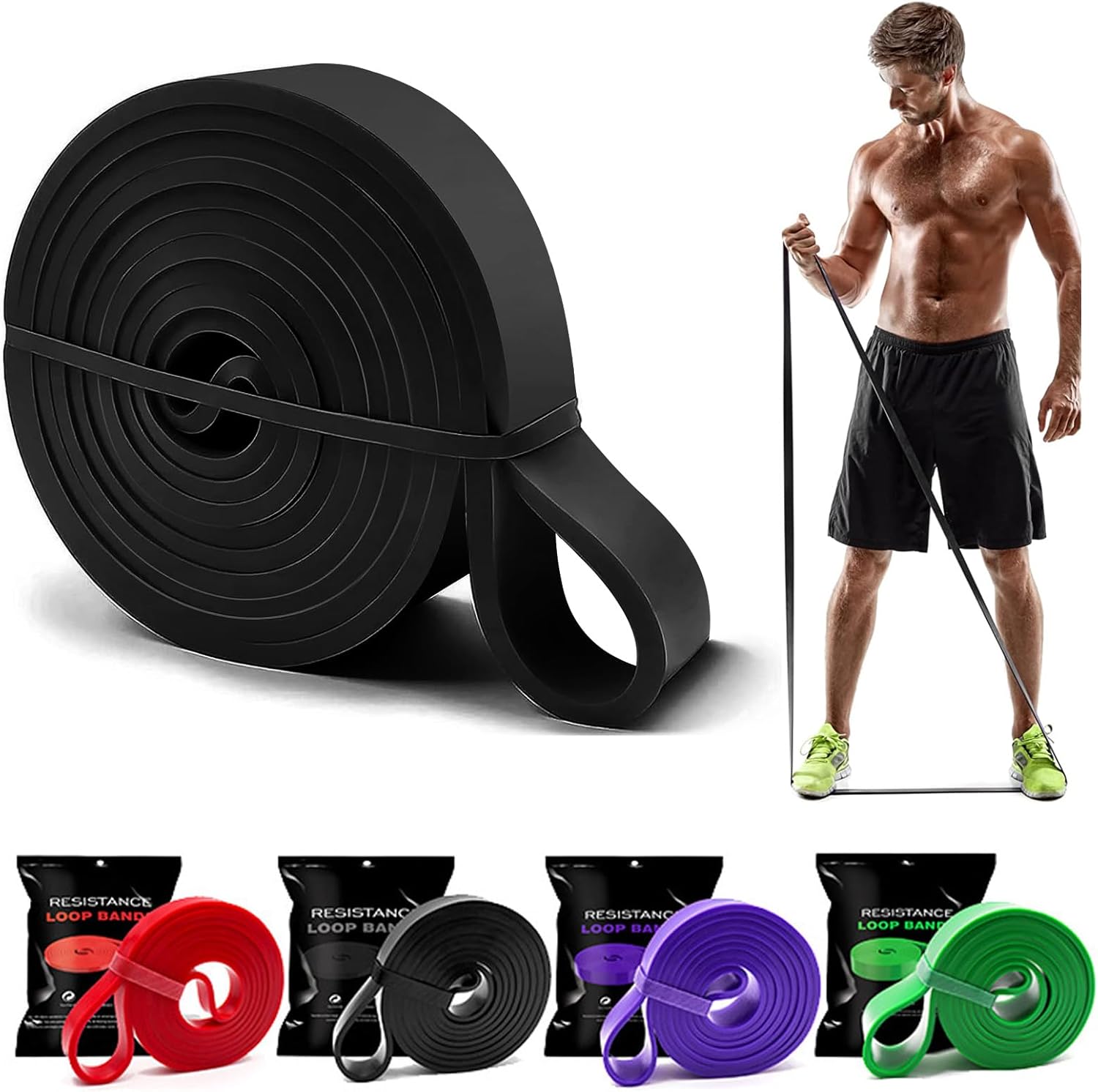 Pull Up Assistance Bands,Stretch Bands -Resistance Bands Set for Men & Women,Exercise Bands Workout Bands for Working Out Body Stretching,Powerlifting,Resistance Training