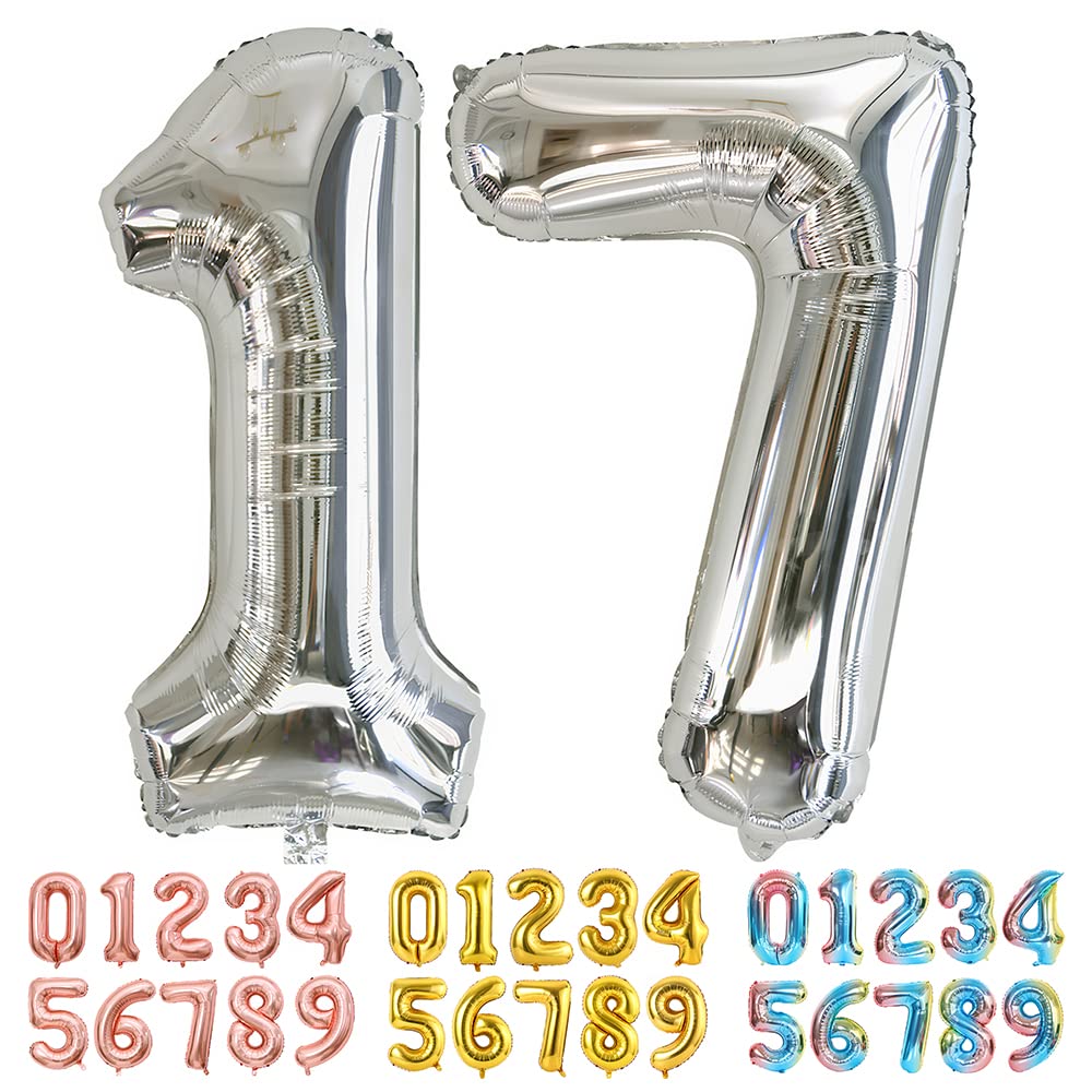 Foil Globo Número 5 Azul 40" (101cm), Inflable Helio o aire, Gigante Numeros 0-9, 10-19, 20-29, 30-100, Grande Globos Decoración para La Boda Aniversario y Cumpleaños Fiestas — view 174