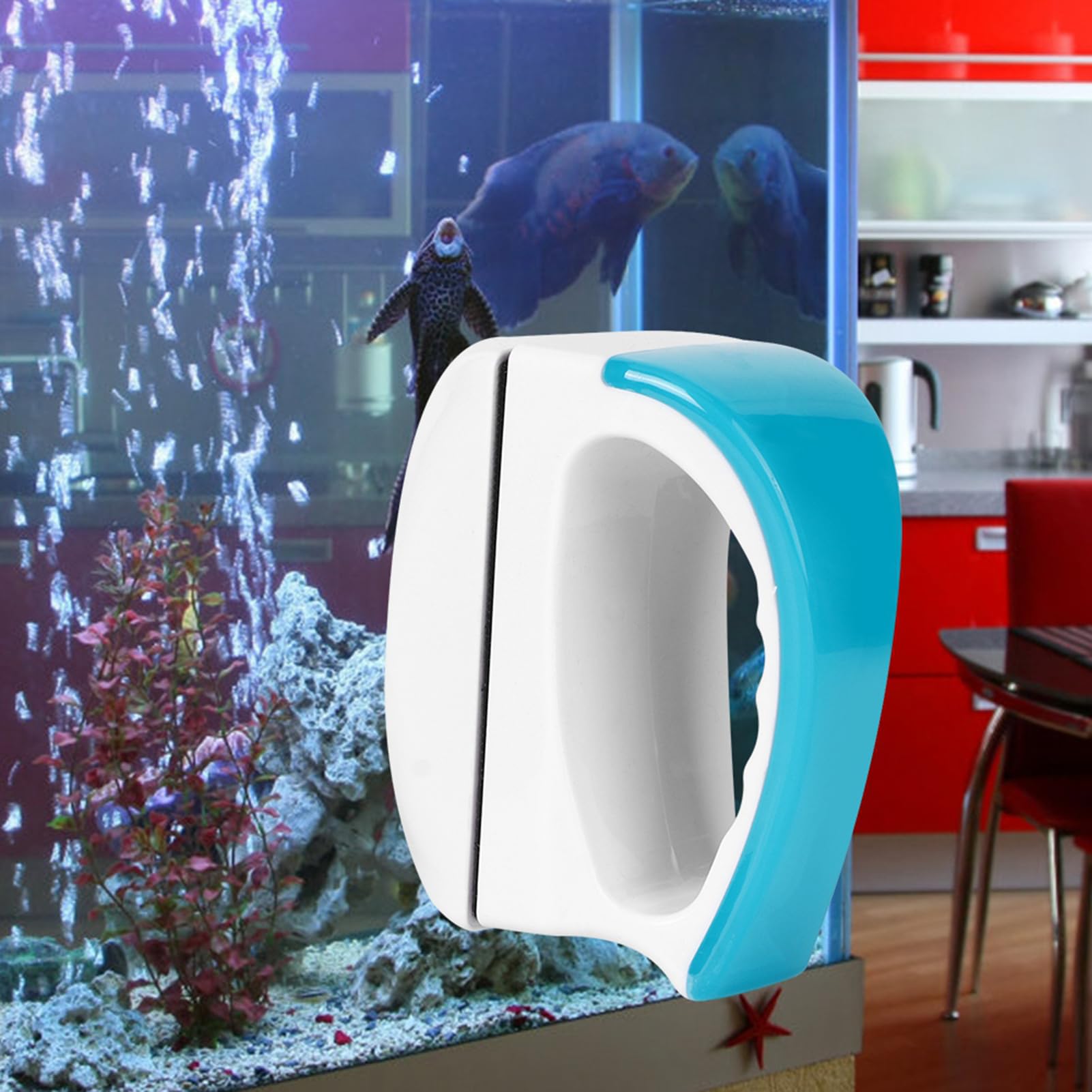 Gavigain Magnetic Aquarium Cleaner Brush, Ergonomic Handle, Sturdy PVC, Magnetic Floating Design, Suitable for Glass Thickness 4 25mm, for Fish Container Owners (Extra Large/AQMBXL4)