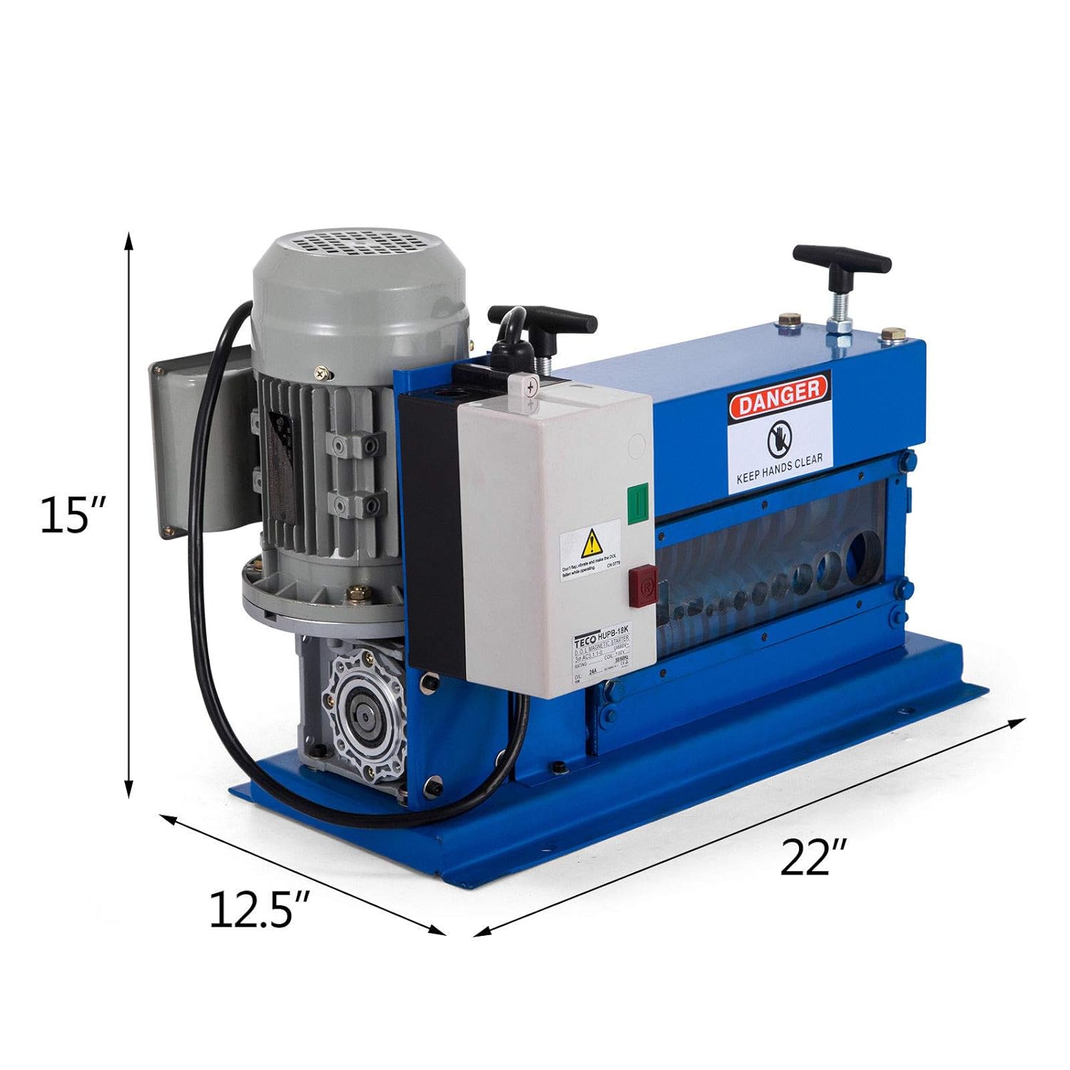 Happybuy Cable Wire Stripping Machine 18 AWG - 1" OD Wire Range, Portable Powered Wire Stripper Machine 11 Channels 10 Blades,Automatic Wire Stripping Tool 75ft/minute,for Recycling Copper Wire