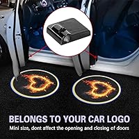 Vista 4 de 2PCS Luces Proyectoras para Puerta de Automóvil, Proyector de Logo LED para Puerta de Coche, Luz LED de Cortesía Inalámbrica, Luces de Bienvenida