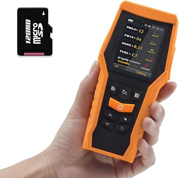 Smart Air Quality Meter Indoor 11-in-1 Air Monitor PM1.0 PM2.5 PM10 Dust TVOC VOC Detector HCHO Tester with Data Record for Home Office 126S