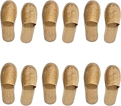 Diktmark Pack of 6 Free-Size Jute Slipper Soft Style Non-Woven Slippers Footwear for Home Hotel Travell and Spa Saloon Closed-Toe