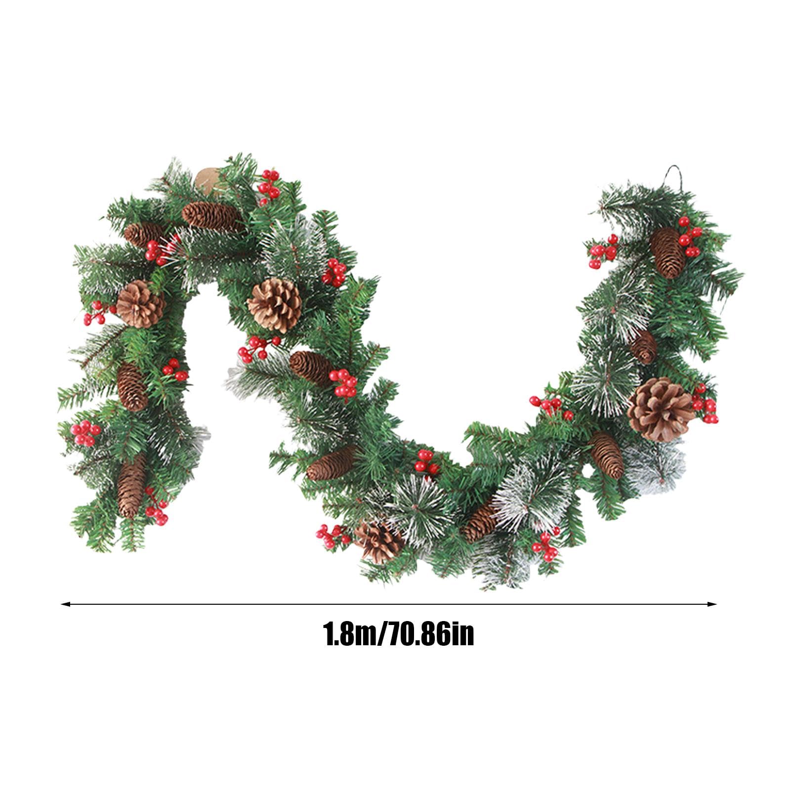 Amazon.co.jp: ライト付きクリスマスガーランド、松ぼっくりのレッド