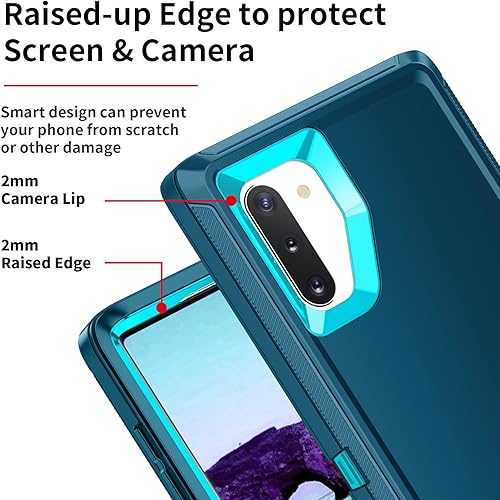 Miniatura 3 de Funda para Galaxy Note 10, a prueba de golpes, protección de cuerpo completo de 3 capas sin protector de pantalla, funda rígida resistente de alto