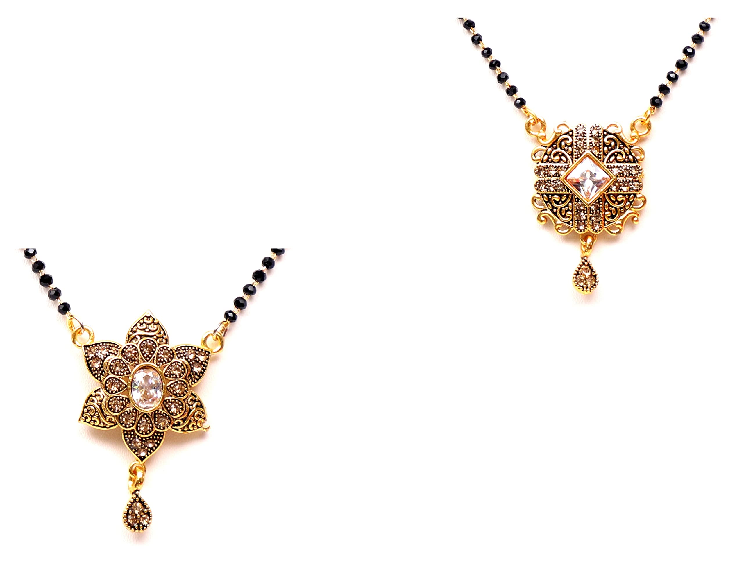 VSASA’sUNIQUE STYLISH AMERICAN DIAMOND STUDDED MANGAL SUTRA with crystal mala for WOMEN
