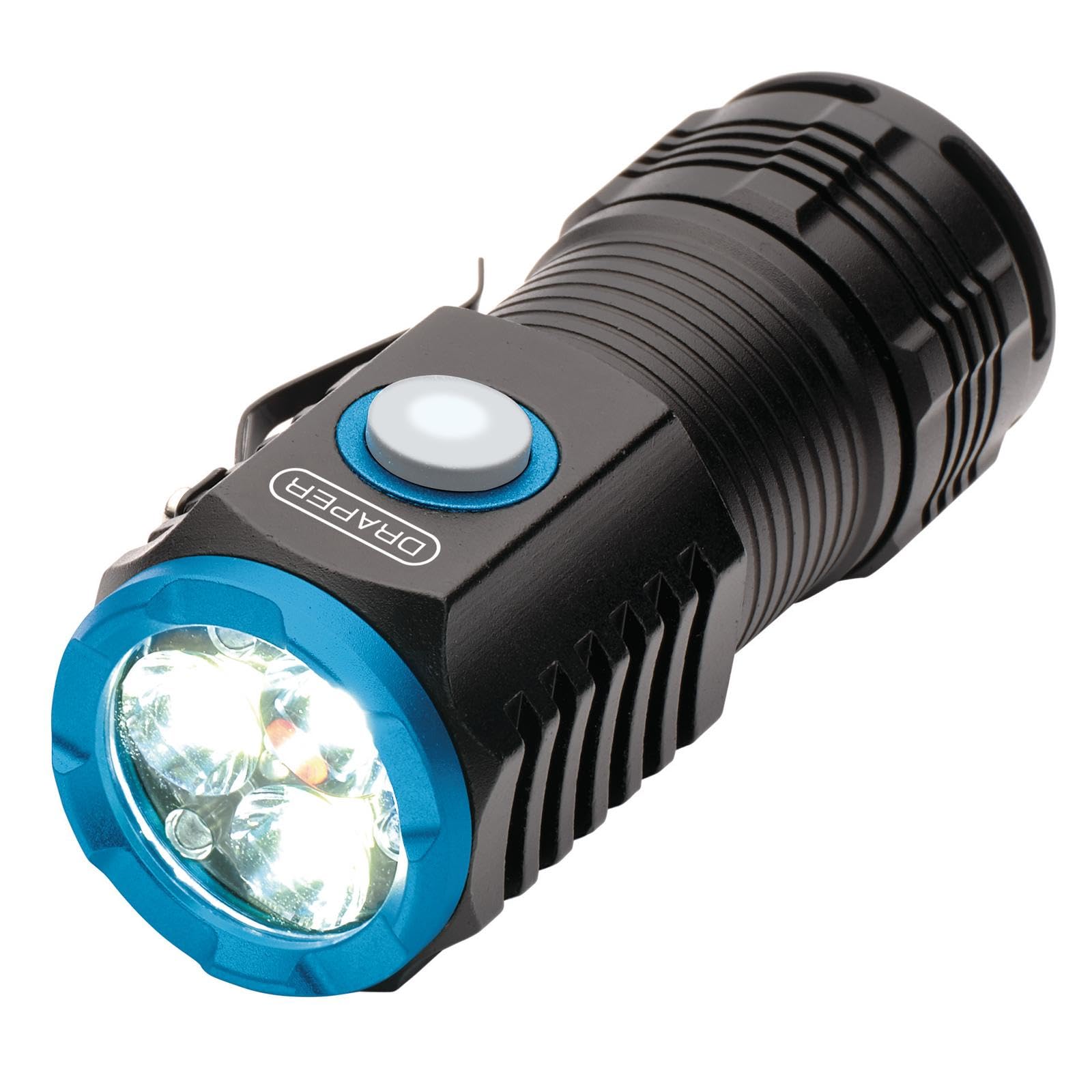LED Rechargeable Pocket Torch 3 x 8W 1800 Lumens with USB-C Cable Draper 24258