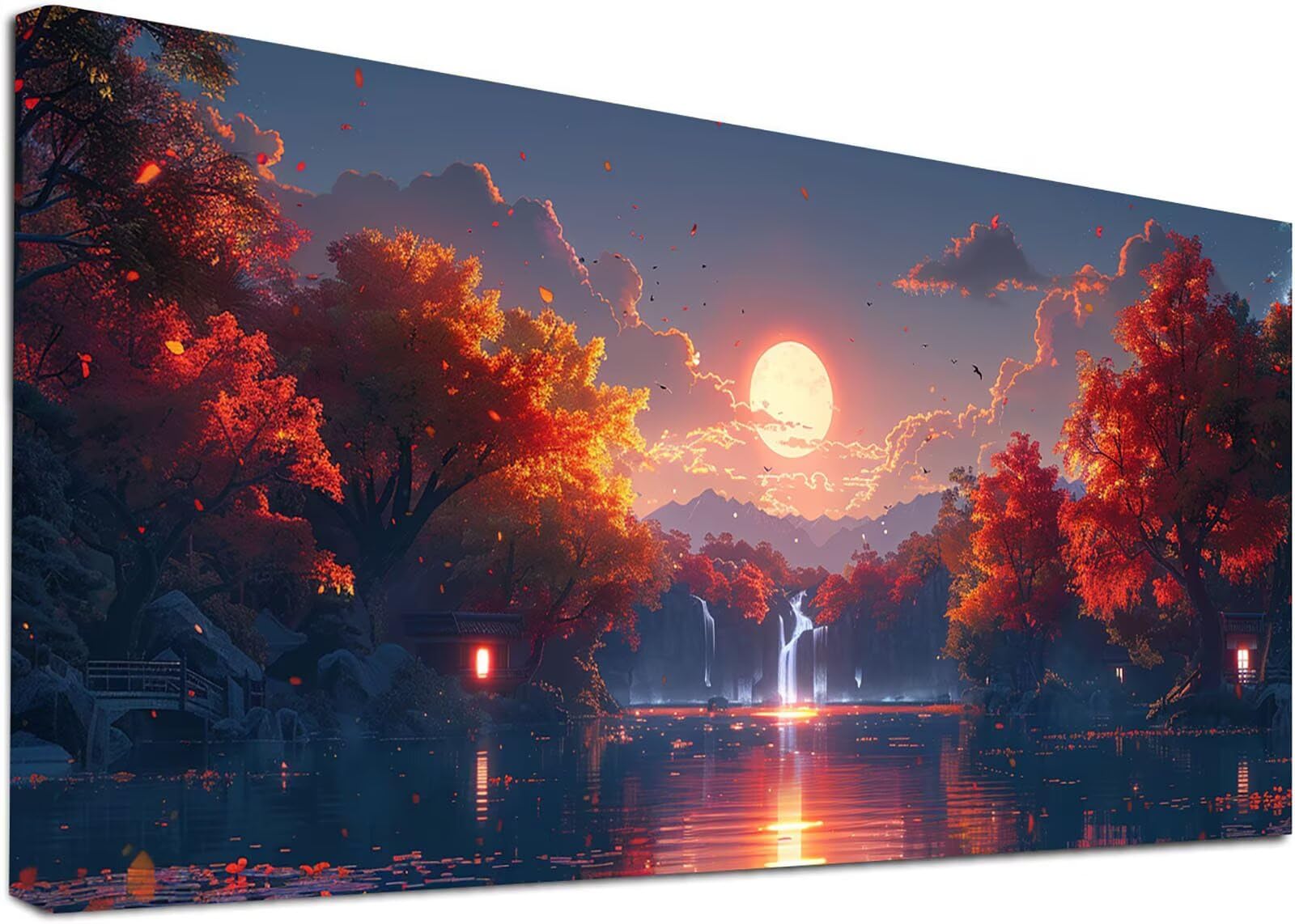 Diamond Painting Duży Zachód Słońca, 5D Diamentowe Malowanie Dorosłych Rzeka, DIY Haft Krzyżowy Haft Kryształowy Zestaw Sztuk, Diamentowe Malowanie Rzemiosła Dla Dorosłych, Dekoracja Domu Prezent