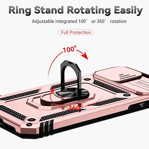 Miniatura 4 de SunStory Funda para iPhone 11 con protector de pantalla de vidrio templado, cubierta de cámara deslizante y soporte, funda para iPhone 11 grado