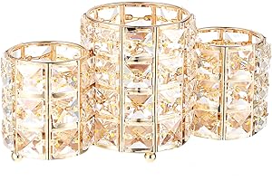 HiPiwe Crystal Makeup Brush Holder: A Golden Organizer for Brushes, Pens, and More