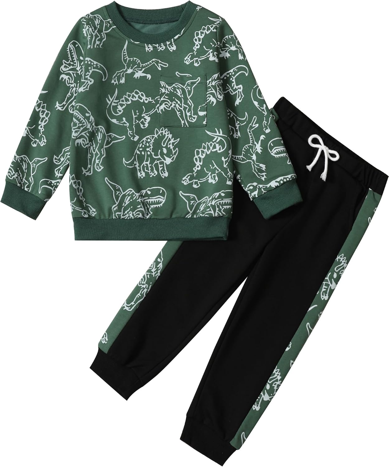 mksodopy Boy Clothes Dinosaur Print Sweatshirt Jogging Pants Boys Outifts