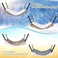 Vista 6 de Jetec 2 Pieces Reversible Cat Hanging Hammock Soft Breathable Pet Cage Hammock with Adjustable Straps and Metal Hooks Double Sided Hanging Bed for