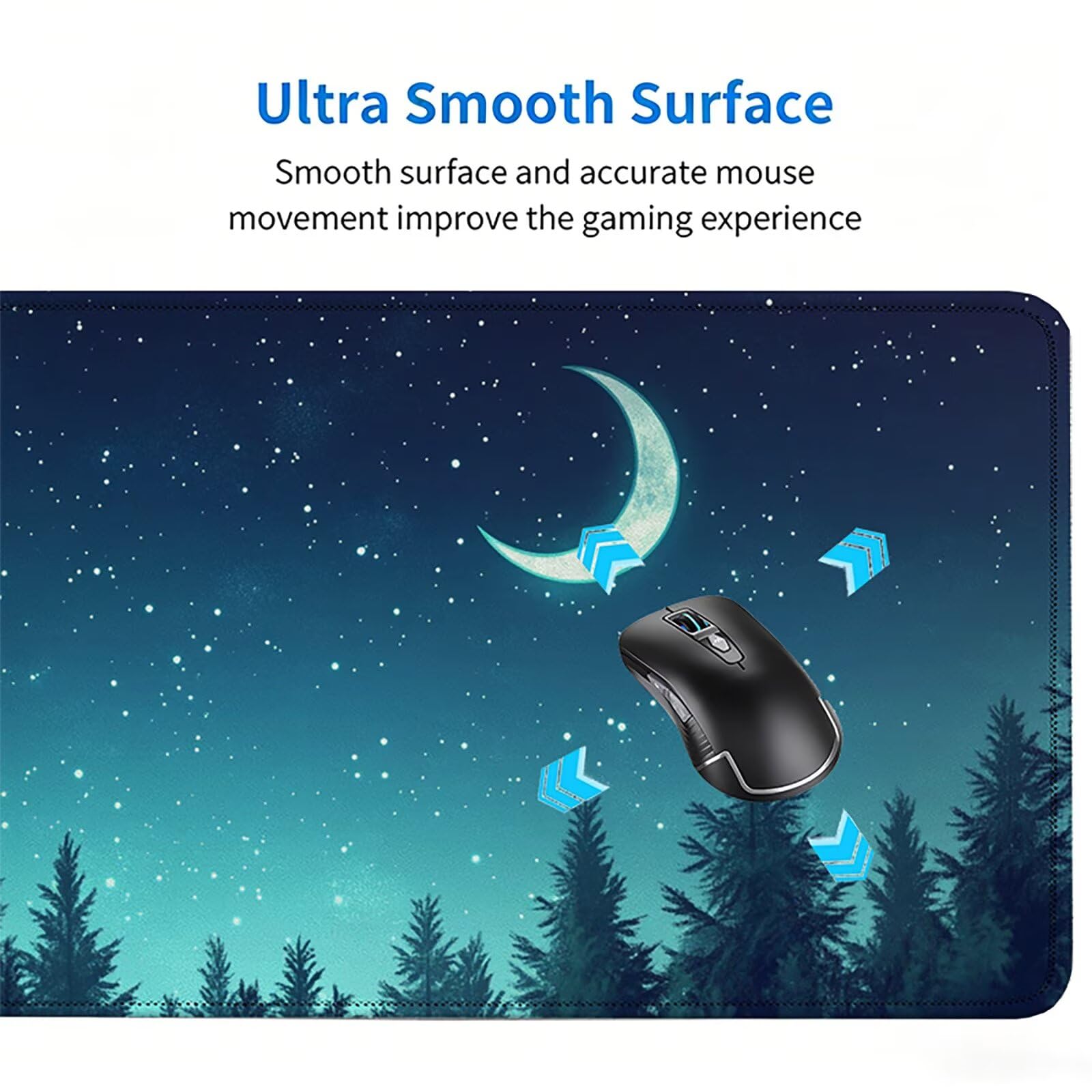 Tappetino Mouse Gaming, 900x450mm Tappetino Mouse XXL blu 0c0-692