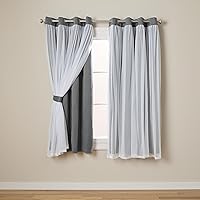 Vista 12 de TOWN & COUNTRY LUXE Talia - Cortinas interiores de doble capa, transparentes y opacas para oscurecer la habitación, ojales en la parte superior