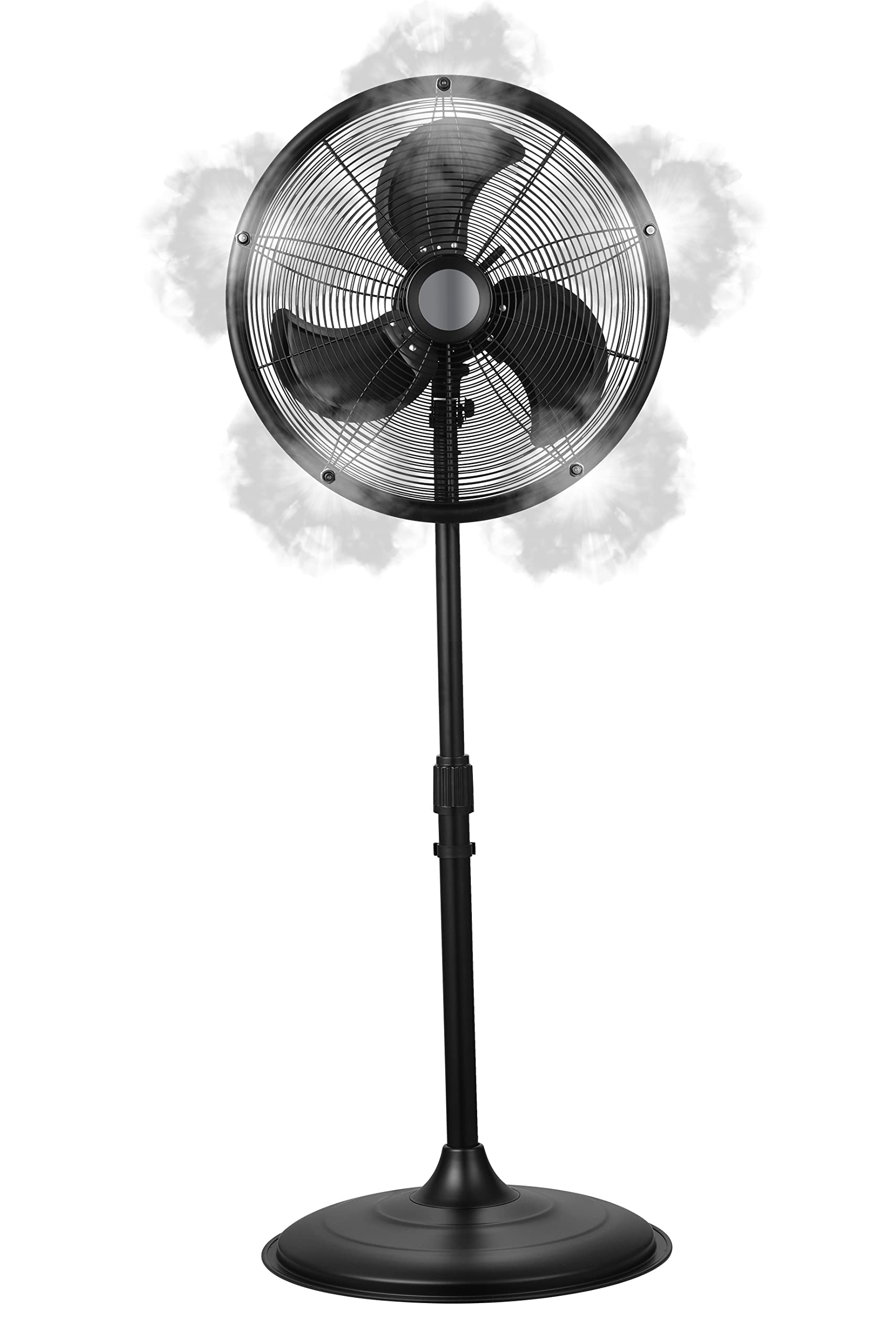 O'FRESH Ventilatore nebulizzatore per esterni - Ventilatore a piantana da 145 cm + nebulizzazione - Rinfresca efficacemente l'ambiente esterno - Respinge le zanzare - Riduce la polvere e i pollini