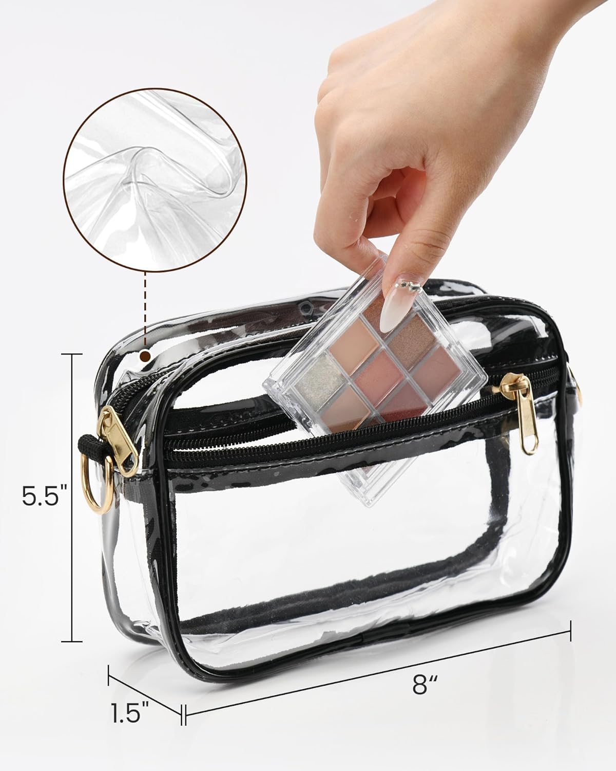 HULISEN Clear Bag for Stadium Events, Clear Purses for Women Stadium Crossbody, Transparent Handbag for Concerts & Sports Fan