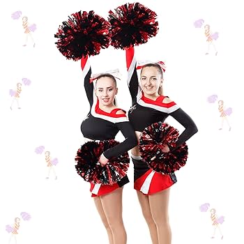 WILLBOND 12pcs Cheerleading Pom Poms Bulk Metallic Foil