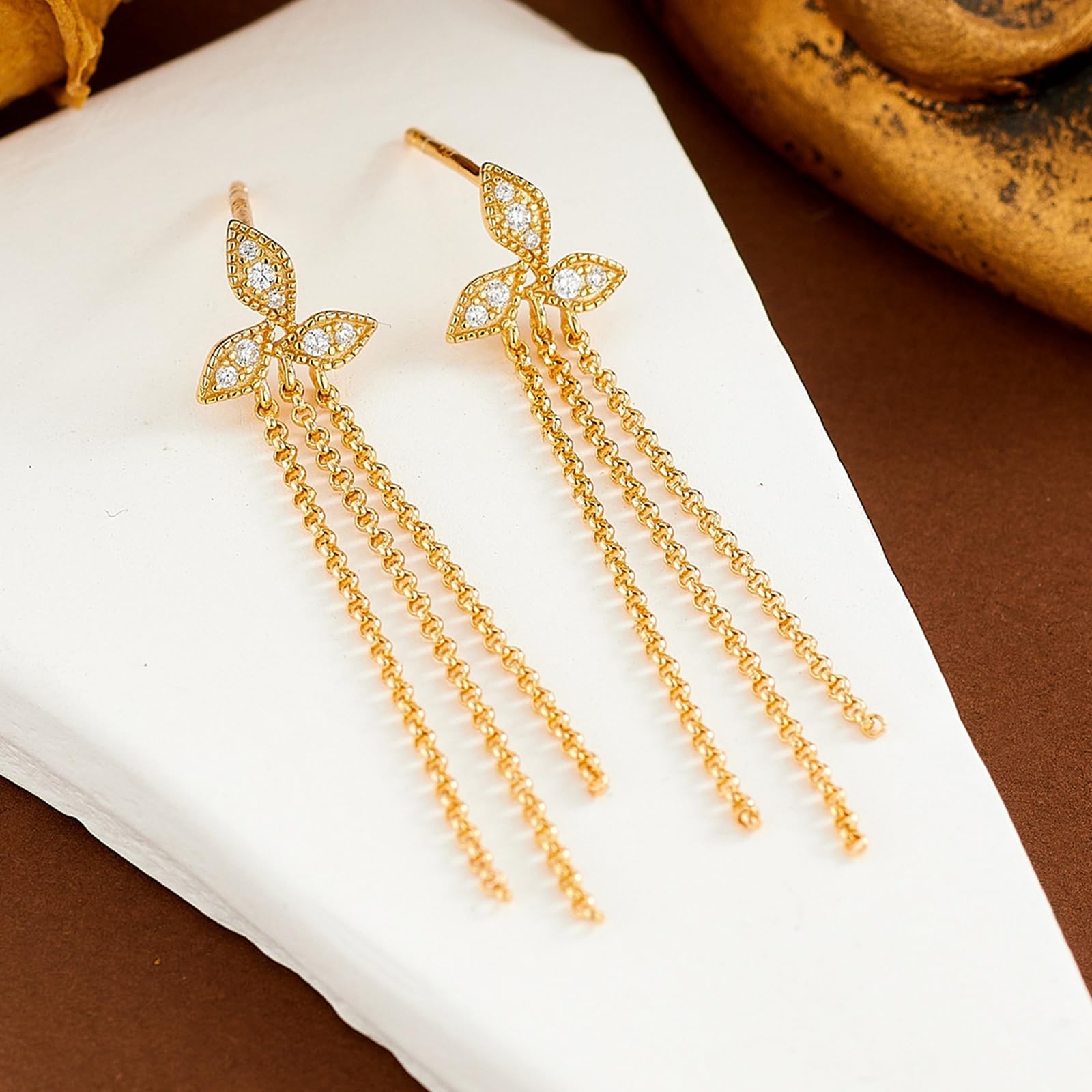 Pendientes de gota Oro rosa Mujer
