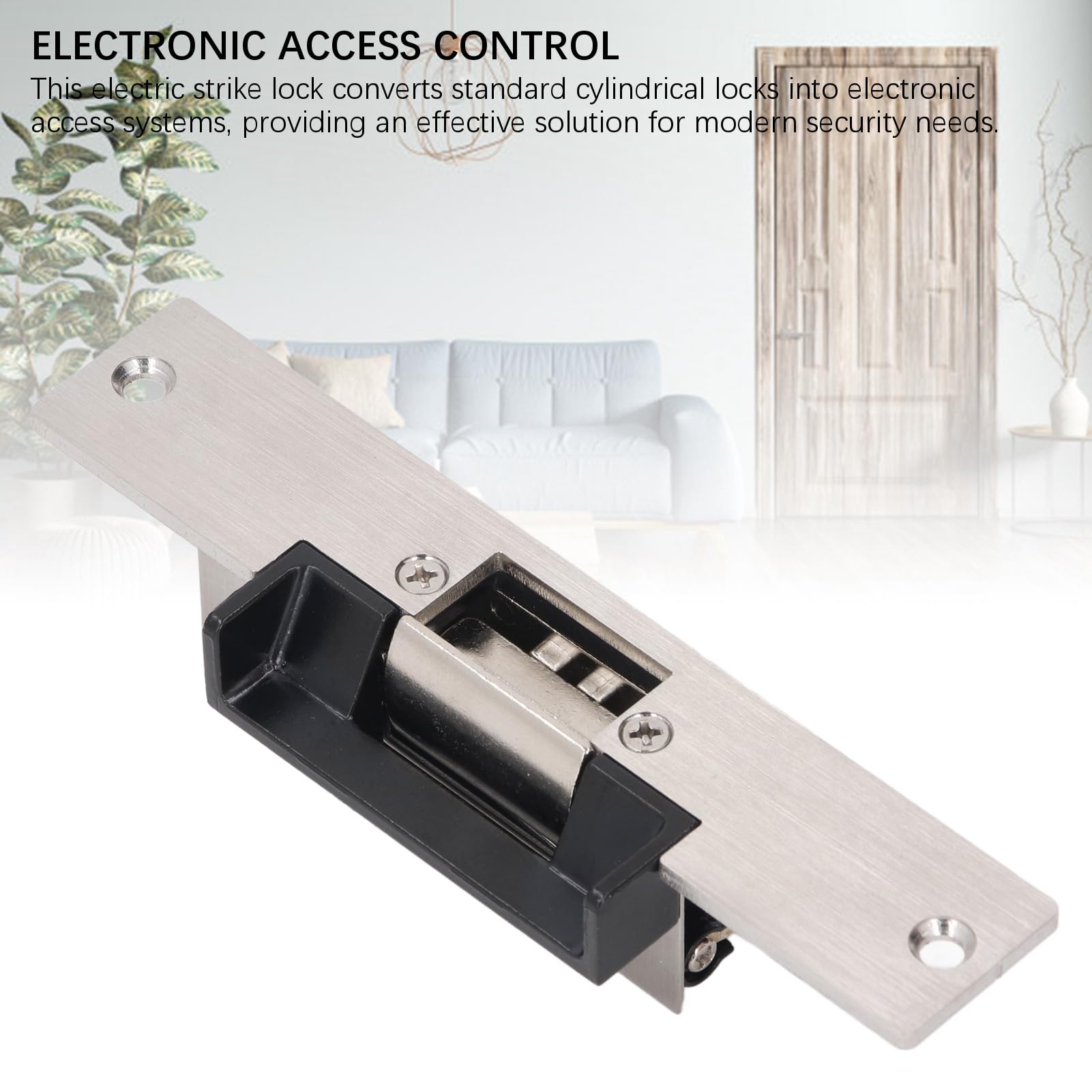 Fall Safe Electric Strike Lock 12V Mecanismo Seguro de Ataque Eléctrico para Cerraduras Cilíndricas El Bloqueo Eléctrico Fall Convierte las Cerraduras Cilíndricas Estándar en