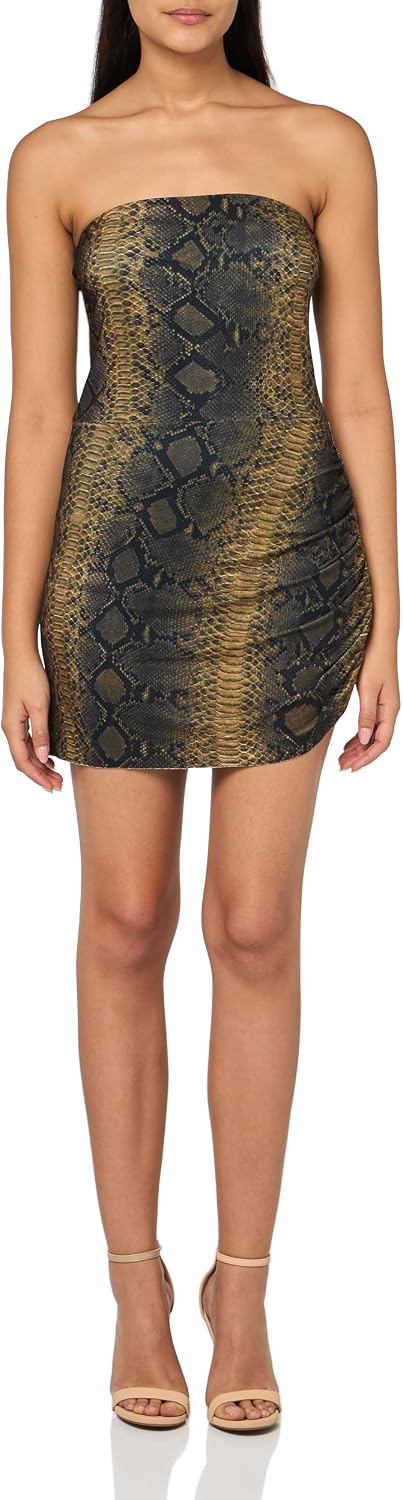Norma Kamali Strapless Side Drape Pickleball Dress