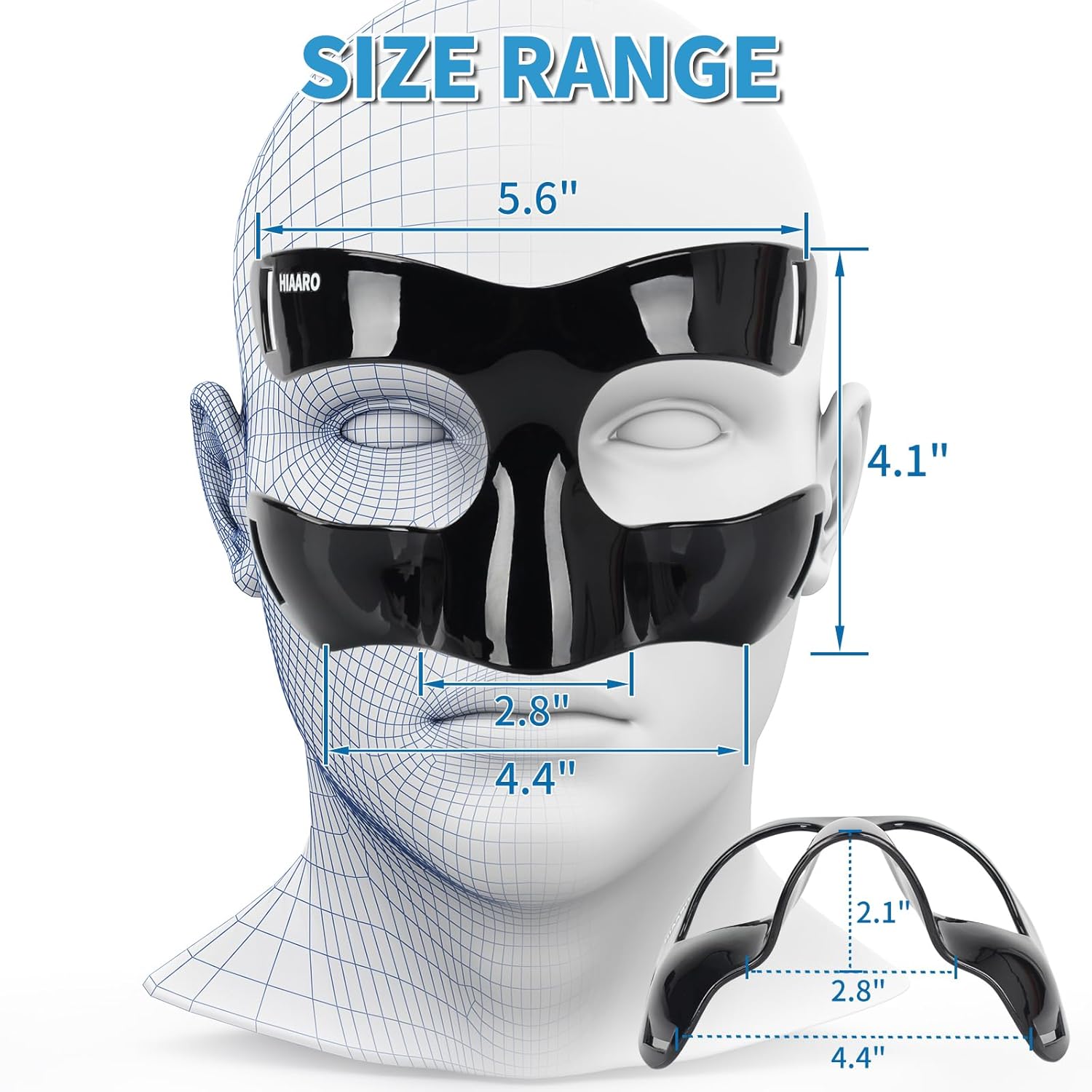 BK01B Nose Guard for Broken Nose, Sports Face Shield Masks with Padding, Adjustable, Breathable, and Clear for Adults and Teenagers, Suitable for Basketball, Soccer, and Other Sports
