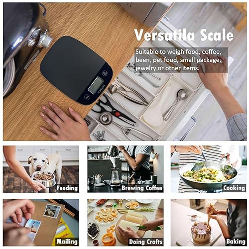 Miniatura 9 de NUTRI FIT Báscula de alimentos para báscula de cocina, peso digital en gramos y onzas, báscula para hornear precisa para perder peso, cocinar, café,